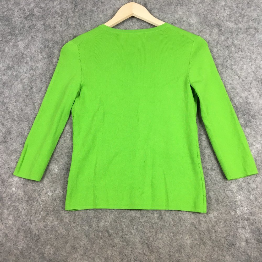 Spenser Jeremy Sweater PP PS Button Cardigan Lime Green Fine Gauge Knit V Neck - Picture 13 of 14